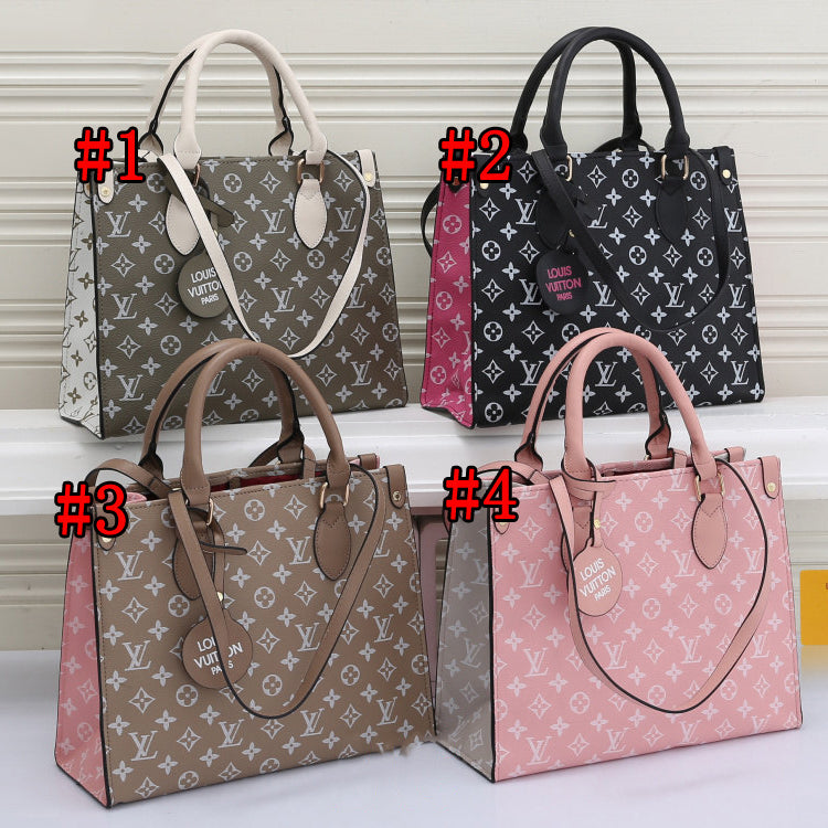 LV Louis Vuitton Fashion Ladies Shopping Bag Splicing Double Col