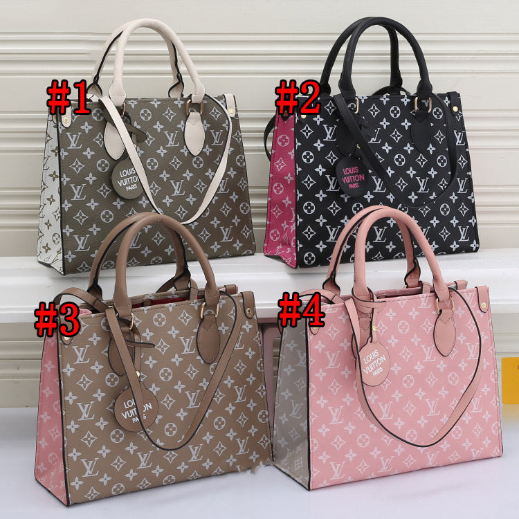 LV Louis Vuitton Fashion Ladies Shopping Bag Splicing Double Color Shoulder Bag Handbag