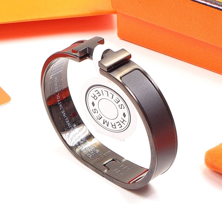 Hermes Fashion Classic Black Samurai Frosted Bracelet Gift