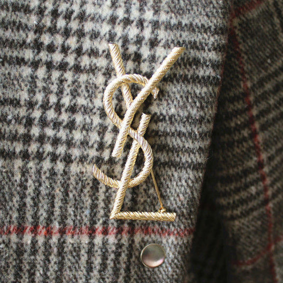 YSL Saint Laurent Fashion Vintage Ladies Thread Brooch