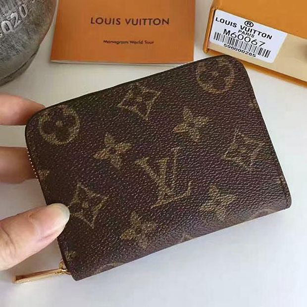 LV Louis Vuitton Classic Zipper Short Wallet Fashion Men's a