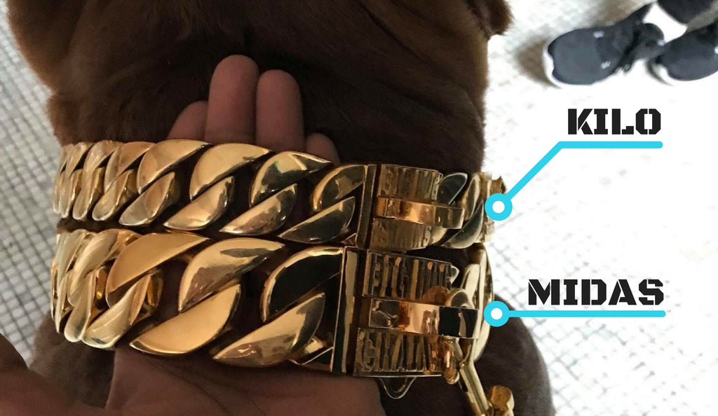Gold Cuban Link Dog Collars - BIG DOG CHAINS