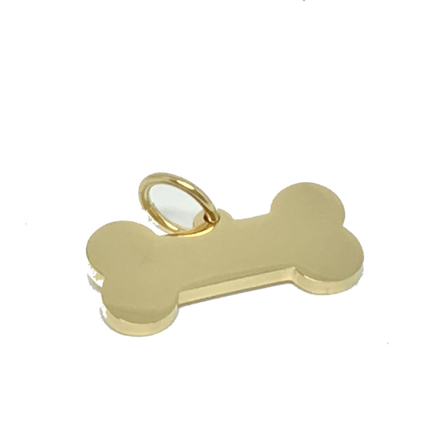 gold bone dog tag