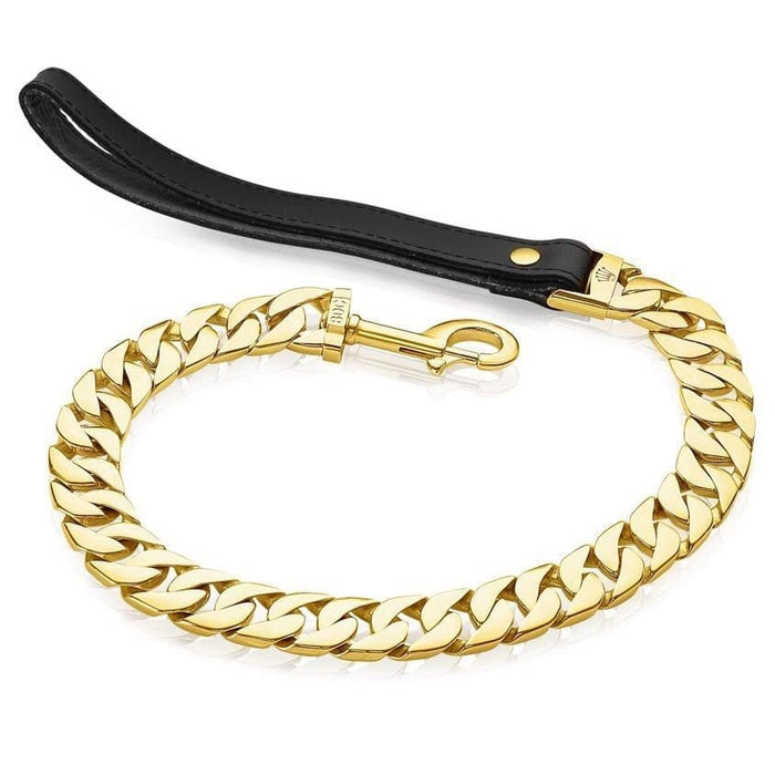 Gold Cuban Link Dog Leash, Luxury Lead for Large Dogs - BIG DOG CHAINS ...