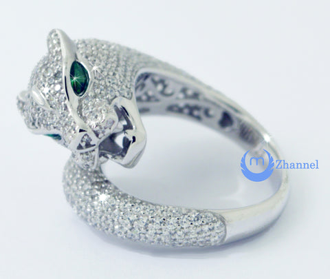Panther Ring Leopard Animal w/ Green Eyes Fashion Ring – Zhannel