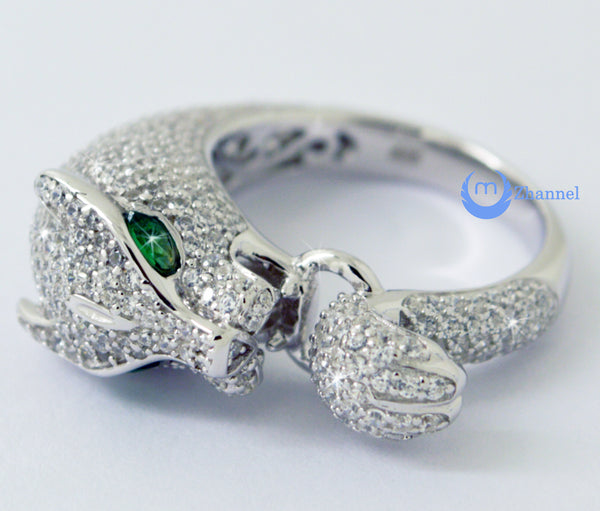 Panther Ring Leopard Animal w/ Green Eyes Fashion Ring – Zhannel