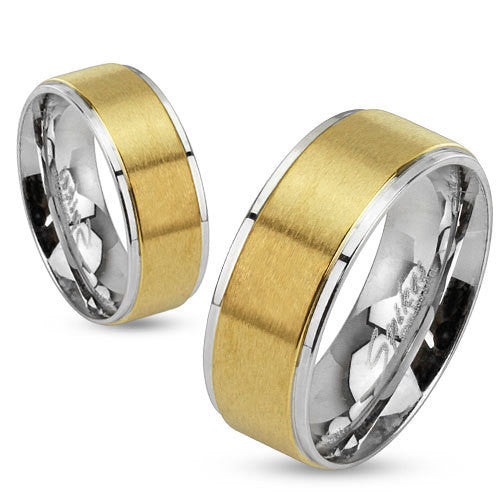 6mm Step Edges 2-Tone Brushed Gold Stainless Steel Band – Zhannel