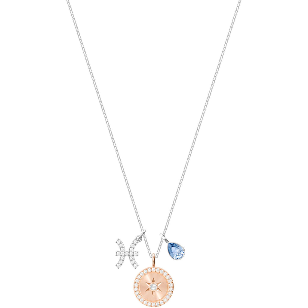 Swarovski Zodiac Pendant PISCES, Blue, Rhodium Plating -5349219 – Zhannel