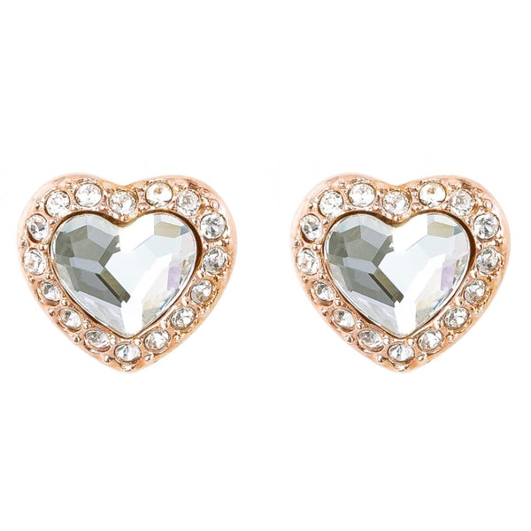 Swarovski Pierced Studs Heart Earrings ENGAGES, Rose Gold -5285408 ...