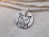 yorkshire terrier sterling silver necklace - yorkie gift - drake designs jewelry