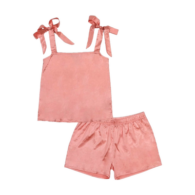 View Simply Southern Ladies Light Pink Silky Pajama Set 0214-PJ-SET-TIE-LTPNK