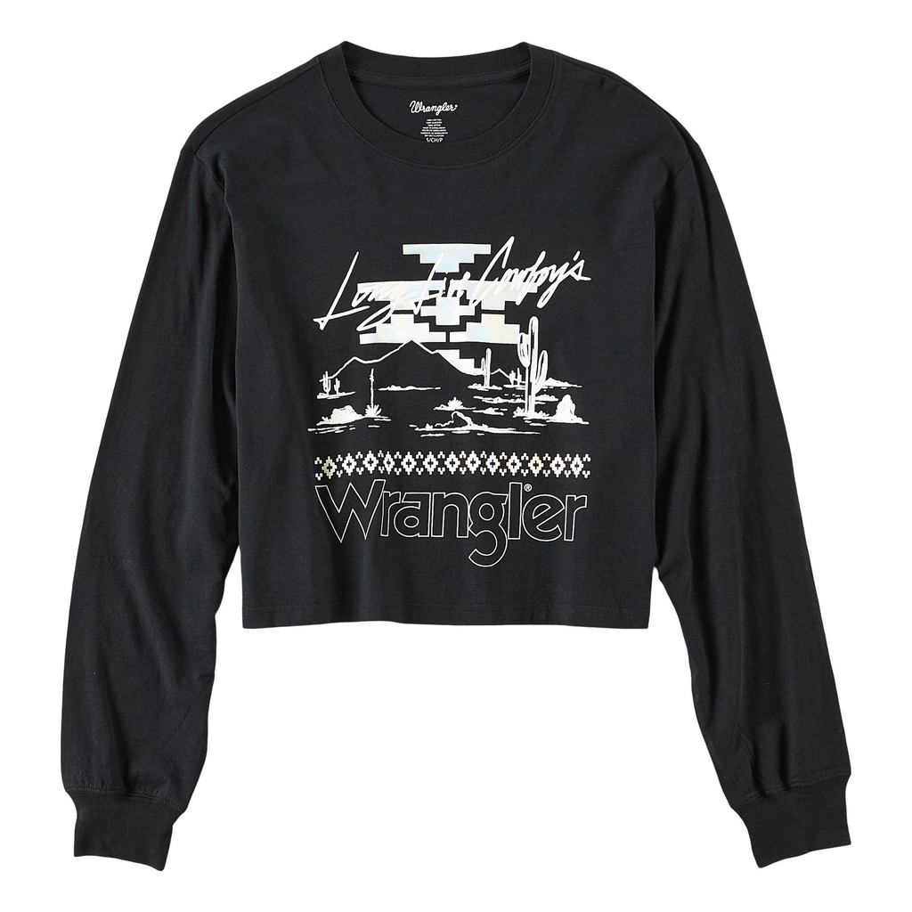 Wrangler® Ladies Long Live Cowboys Black Graphic Shirt 112321702 – Wild  West Boot Store