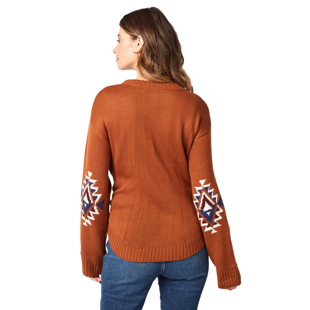 Wrangler® Ladies Retro Americana Longhorn Brown Sweater 112322103 – Wild  West Boot Store