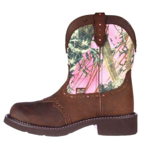 justin pink camo boots