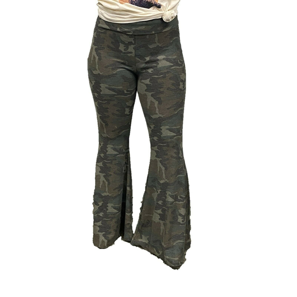 camo bell bottom jeans