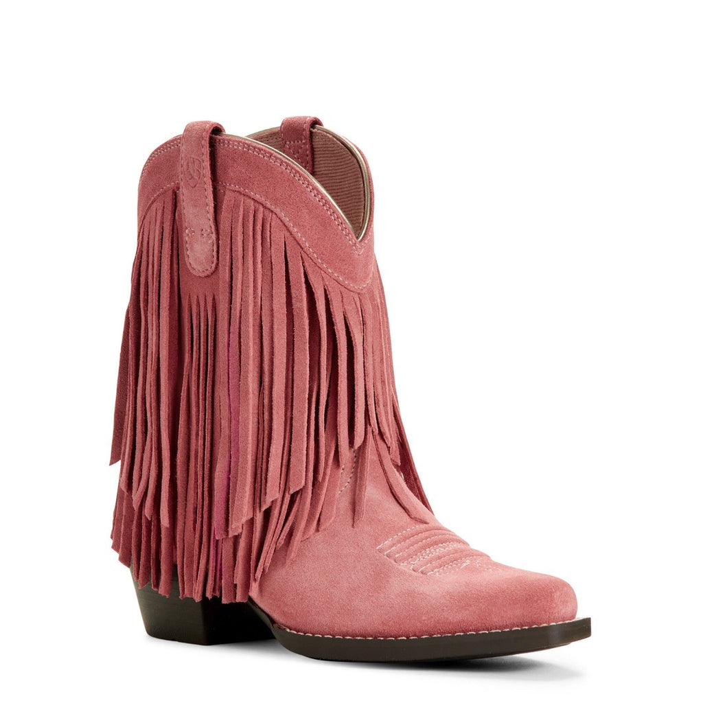 Kid's Gold Rush Opal Pink Suede Fringe 