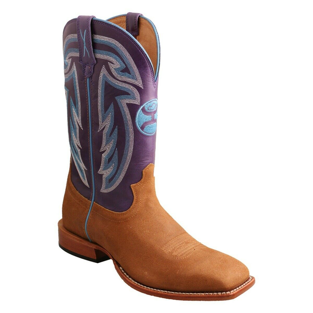 purple square toe boots