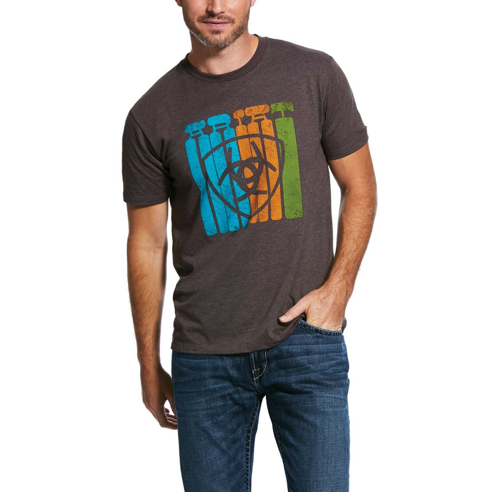 Cinch® Men's Teal “Lead This Life” Logo Graphic T-Shirt MTT1690560