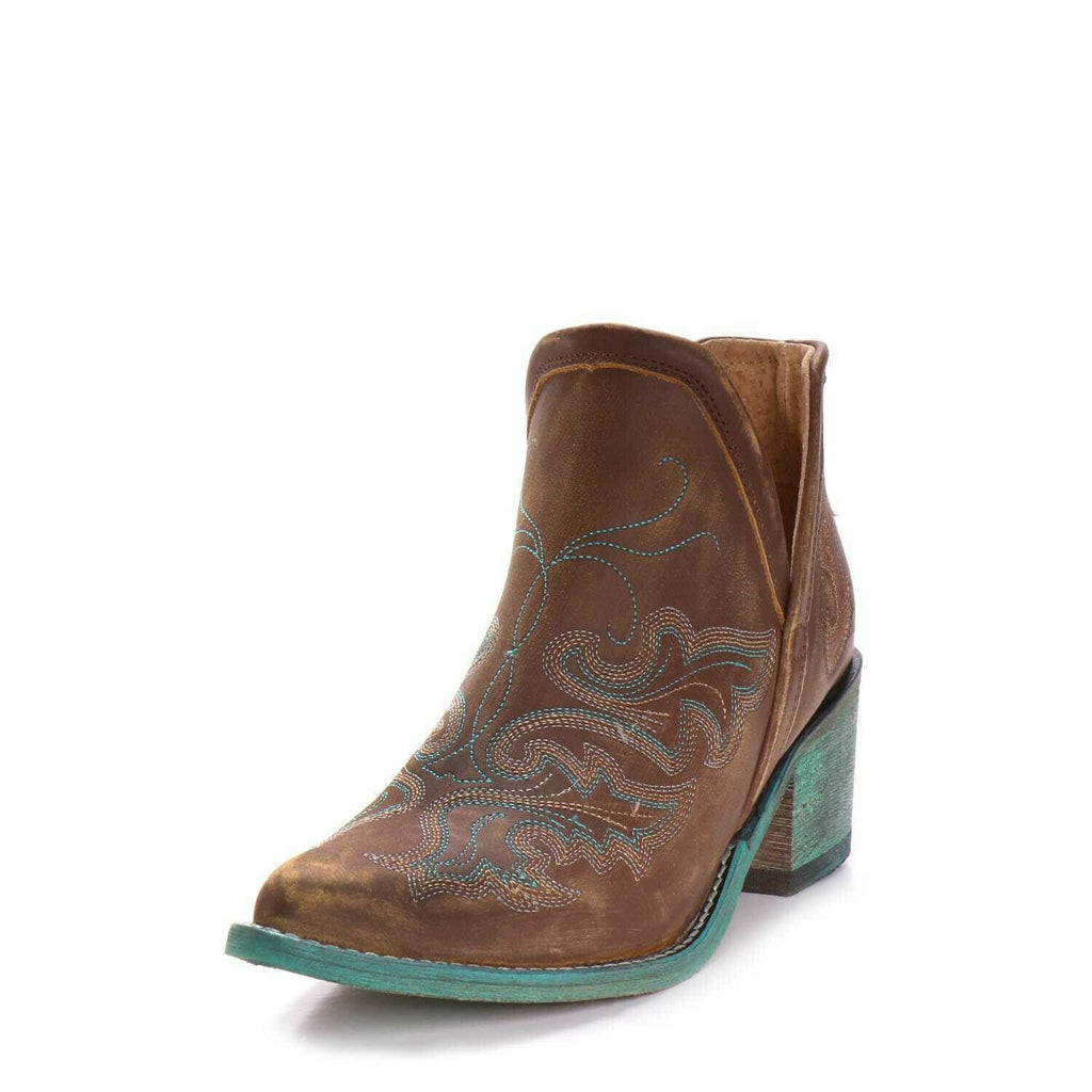 corral cognac embroidered bootie