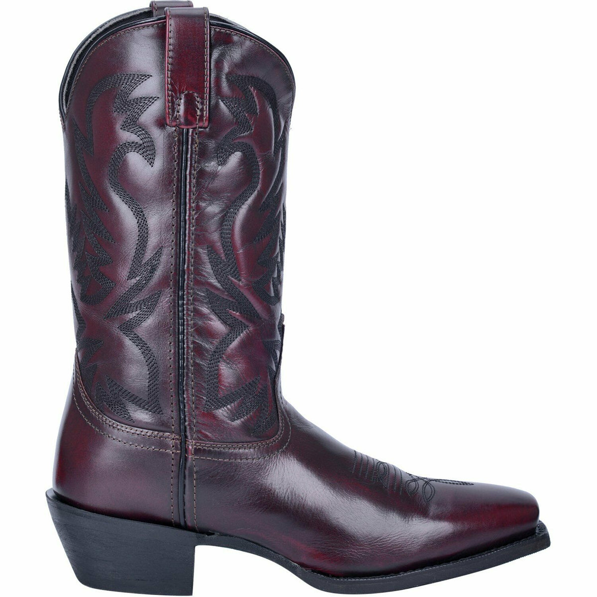 Laredo Men's Lawton Black Cherry Square Toe Leather Cowboy Boots 68448 ...