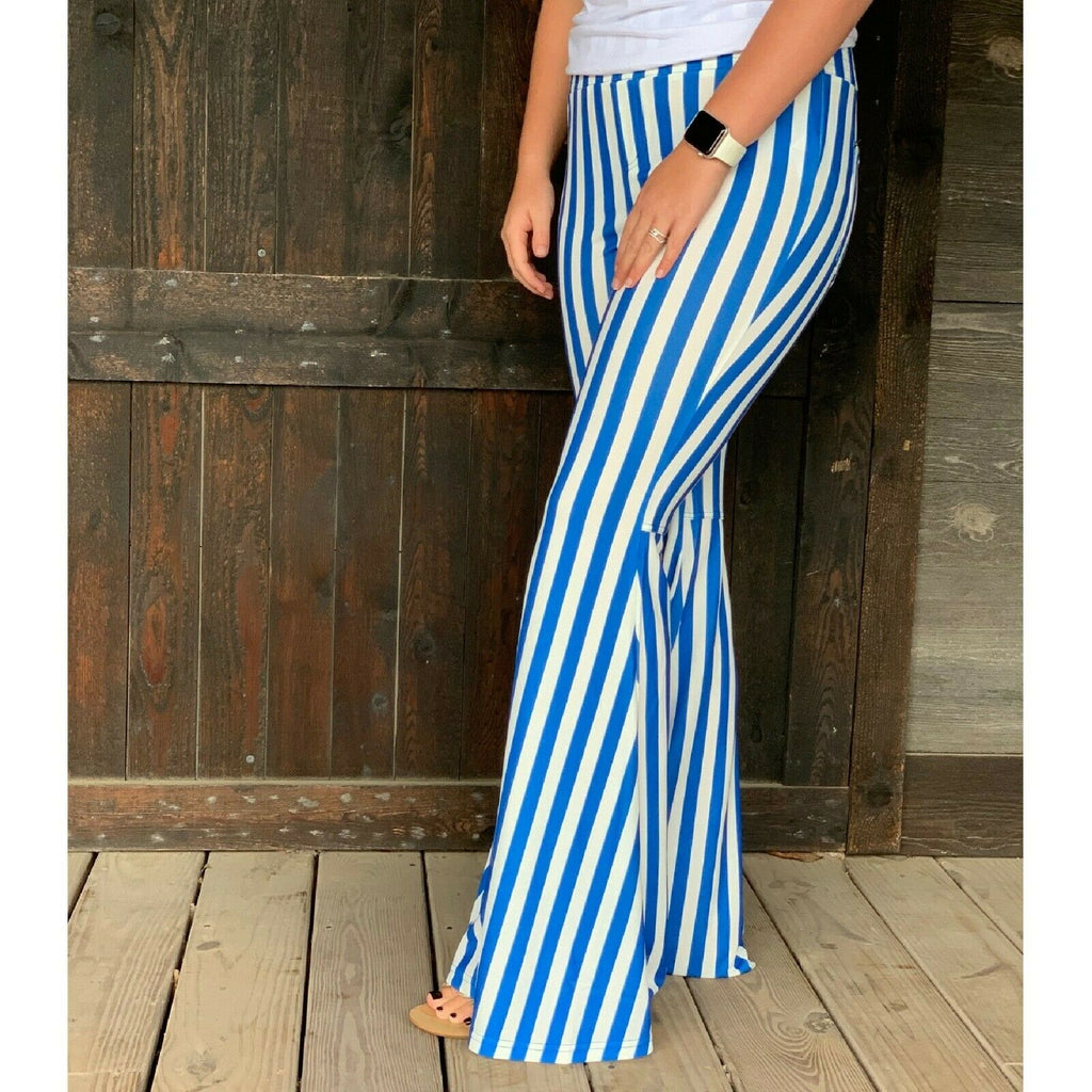 blue striped bell bottoms