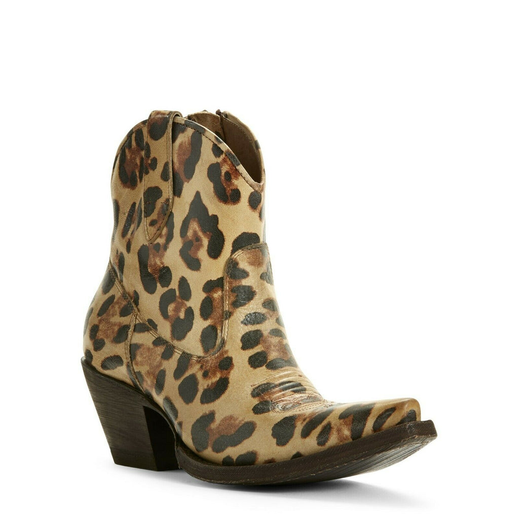 ladies leopard print ankle boots