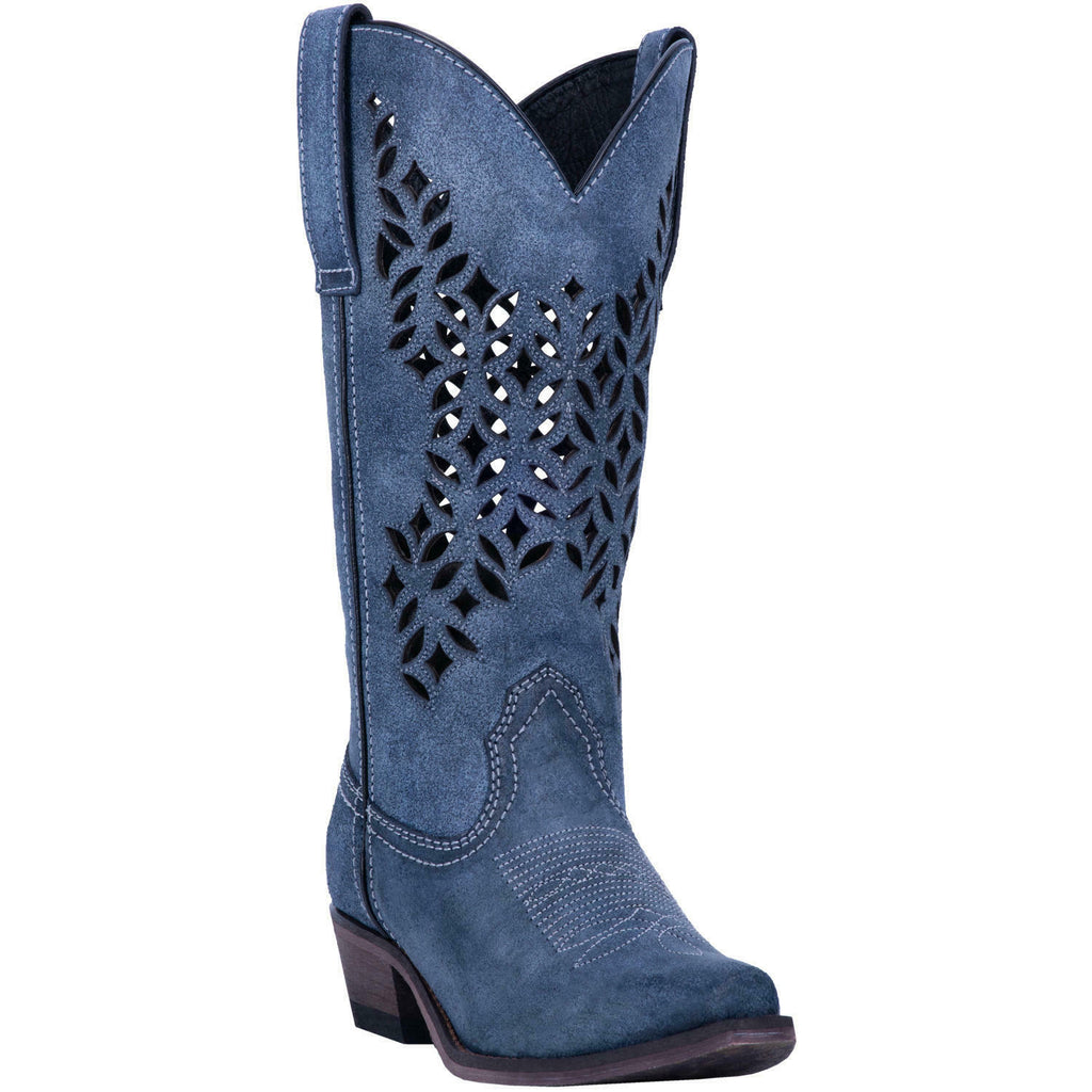 blue leather boots ladies