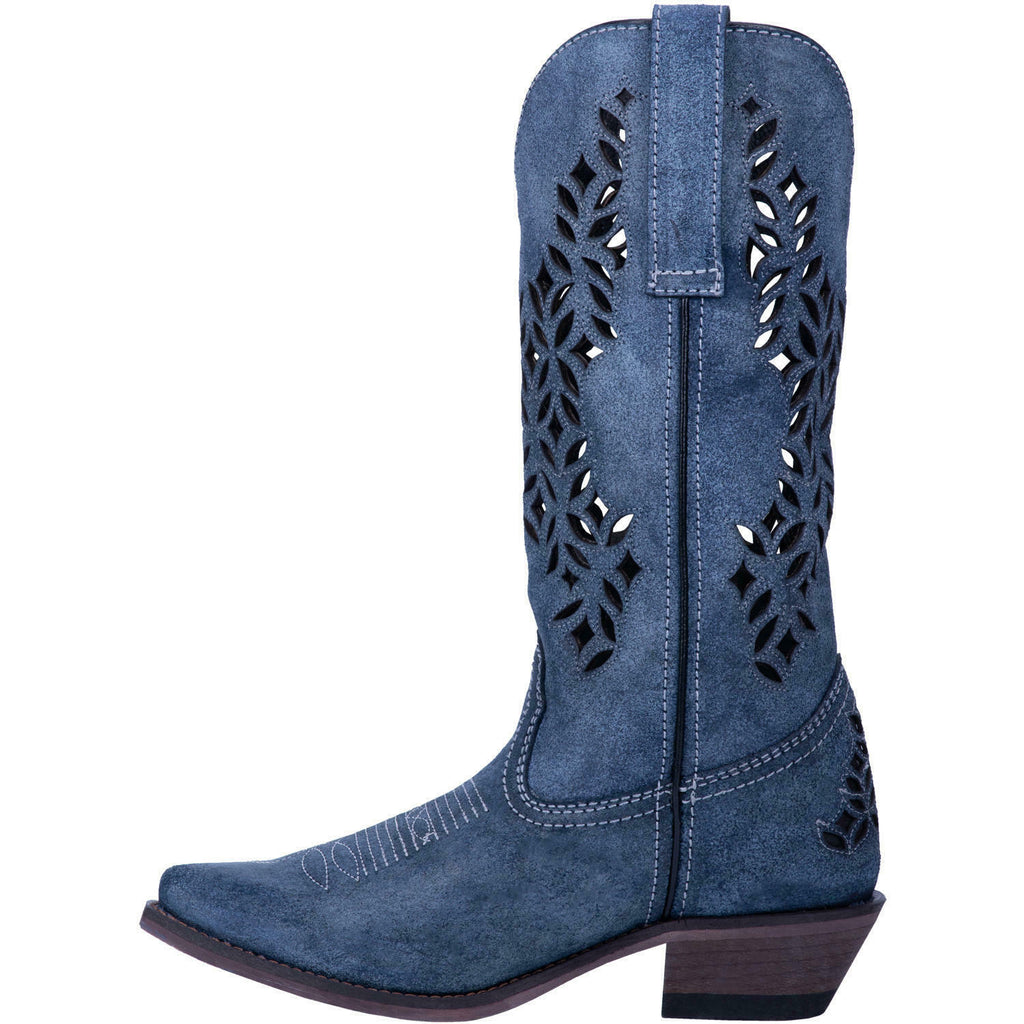 blue leather boots ladies