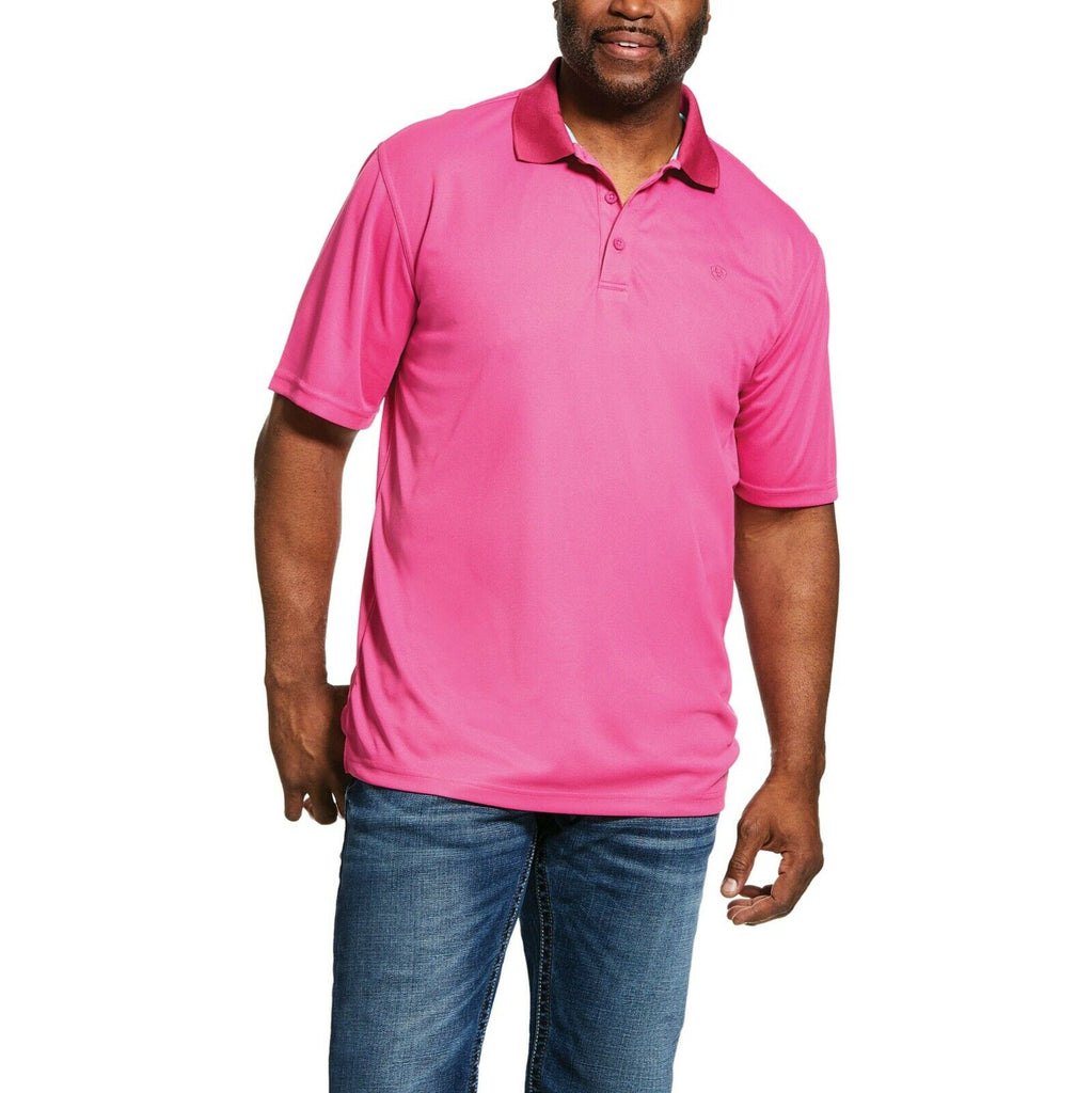 Men's TEK Short Sleeve Power Pink Polo 