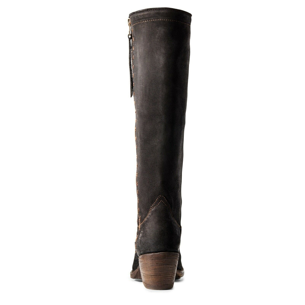 womens long black suede boots