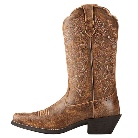 Ariat® Ladies Round Up Square Toe Vintage Bomber Brown Boots 10021620 ...