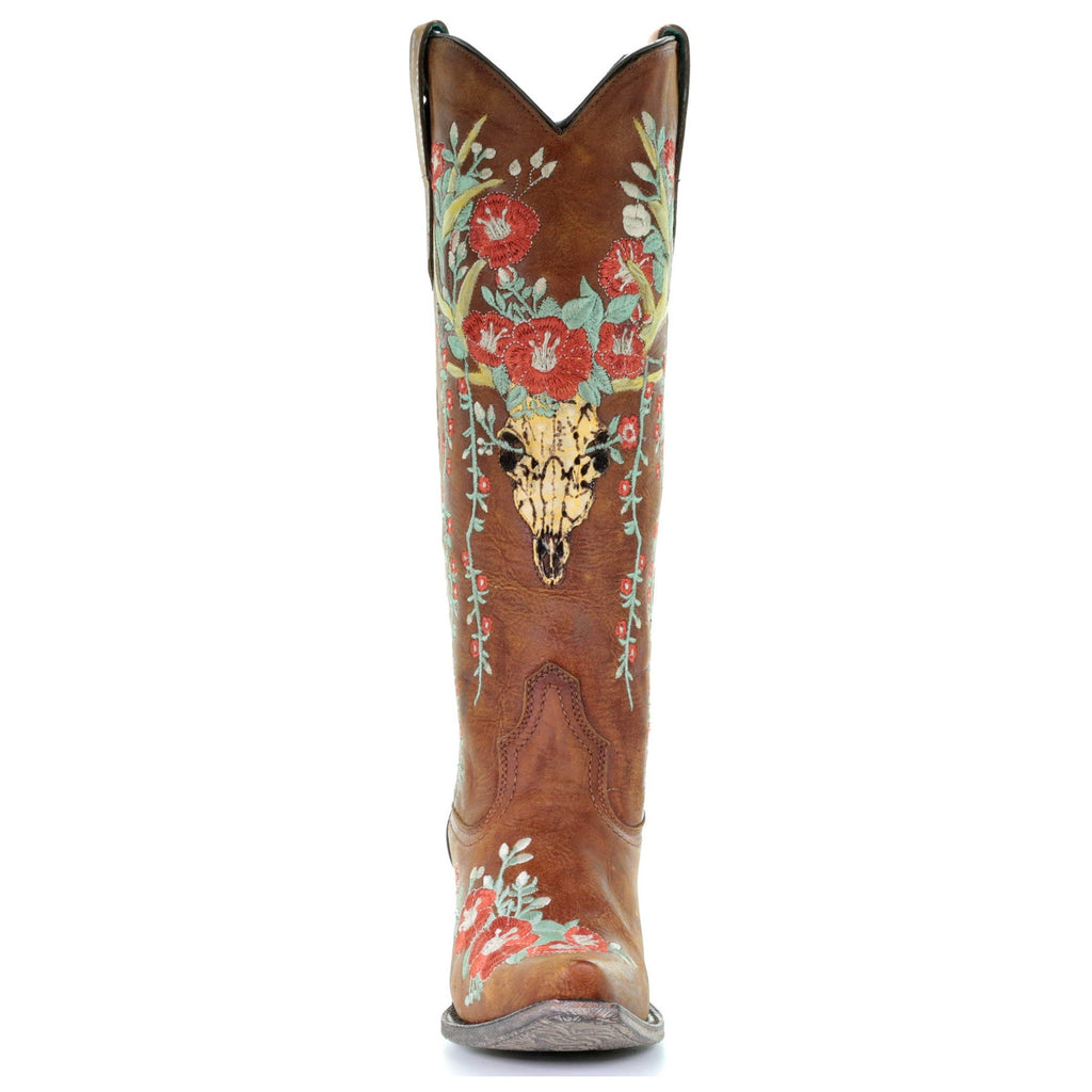 Corral Ladies Juliet Tan Deer Skull 