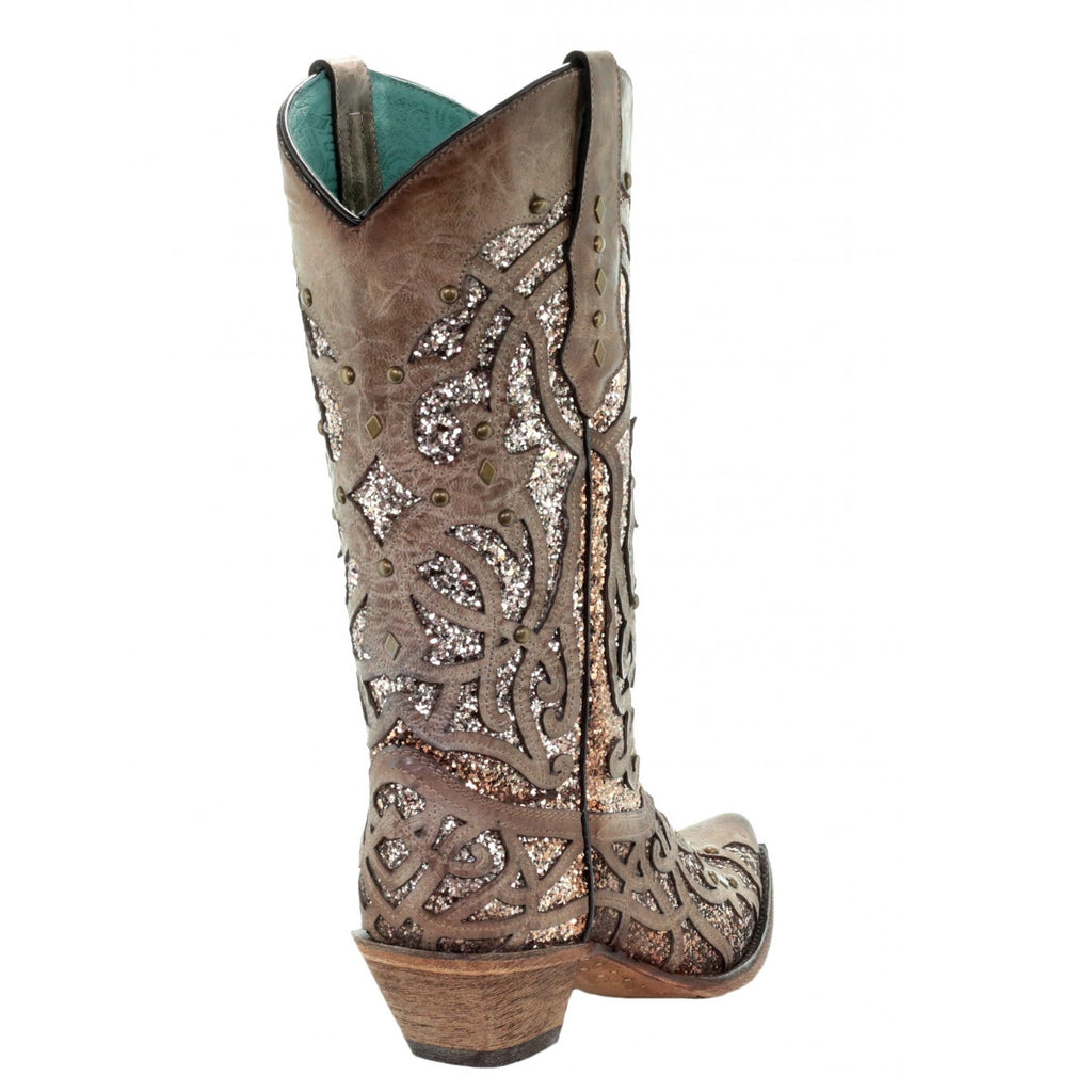 corral glitter leather western boot