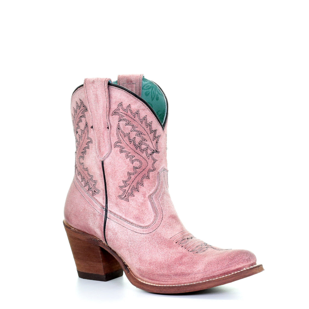 Corral Ladies Rose Embroidery Ankle 