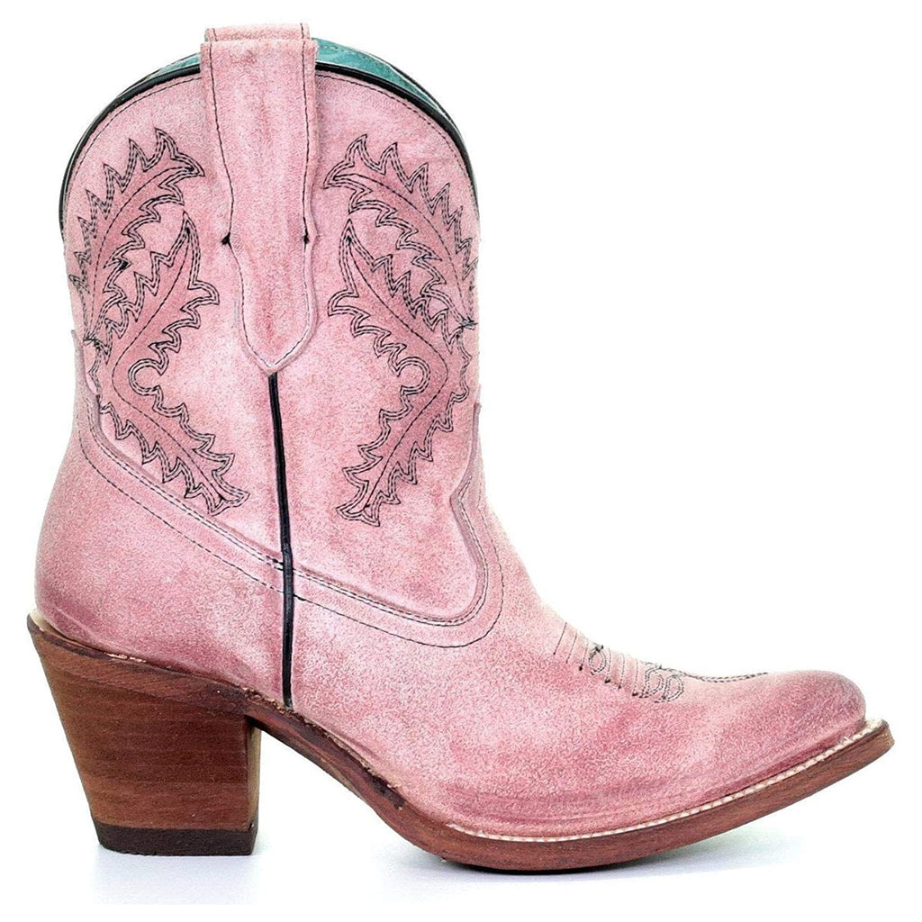 rose embroidered ankle boots