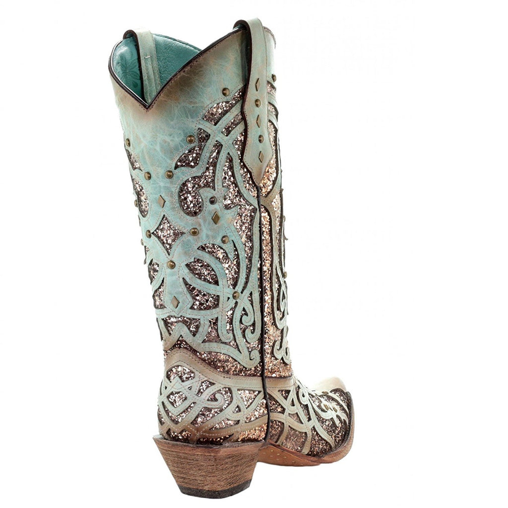 corral mint glitter inlay boots