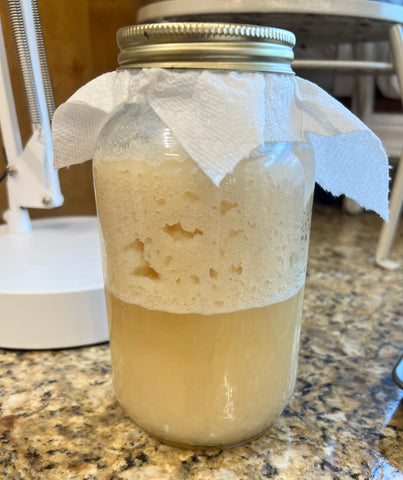 mason jar filled with sourdough starter