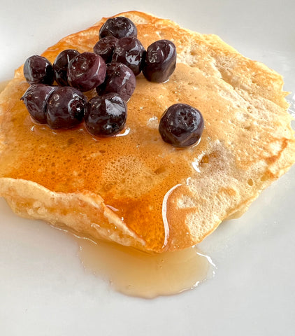 Pancake on white plate