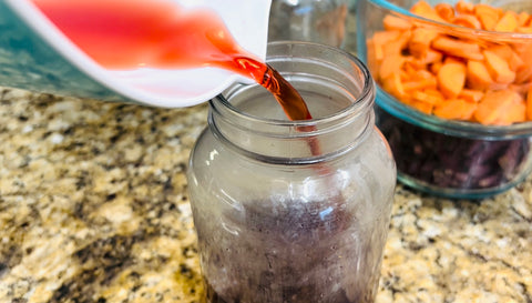 Red Onion in Dye in Jar