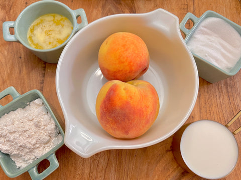 Ingredients for peach cobbler