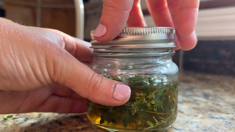 jar of thyme infused honey