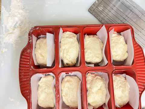 Mini Loaves Rising in Pan