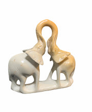 African Soapstone Kissing Elephant Figurine
