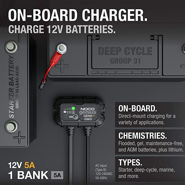 Noco Genius 5 Battery Charger + Maintainer