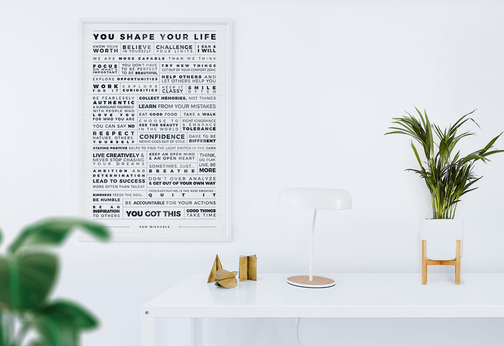 Personal Manifesto Grip personalized print in a modern boho style room