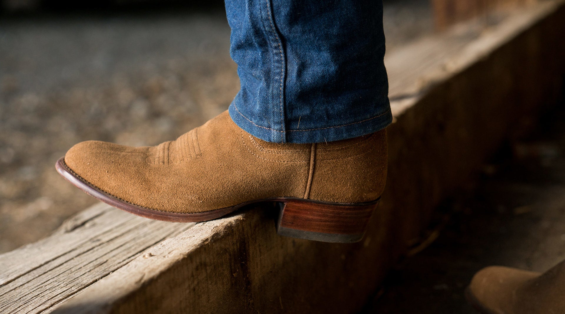 Men's Suede Cowboy Boots - Waterproof 