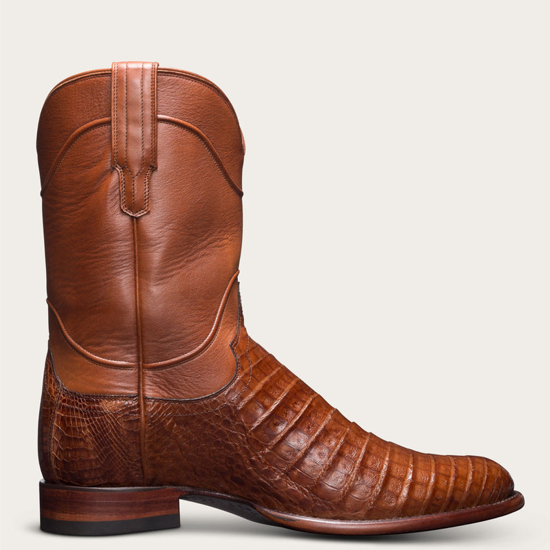 Men's Caiman Belly Roper Boots - Exotic Crocodile Skin Boot | The Cole