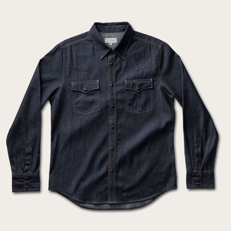 Men's Denim Button Down Pearl Snap Shirt | Tecovas