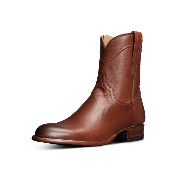 Men's Zipper Cowboy Boots - Leather Side Zip-Up Boot | The Dean