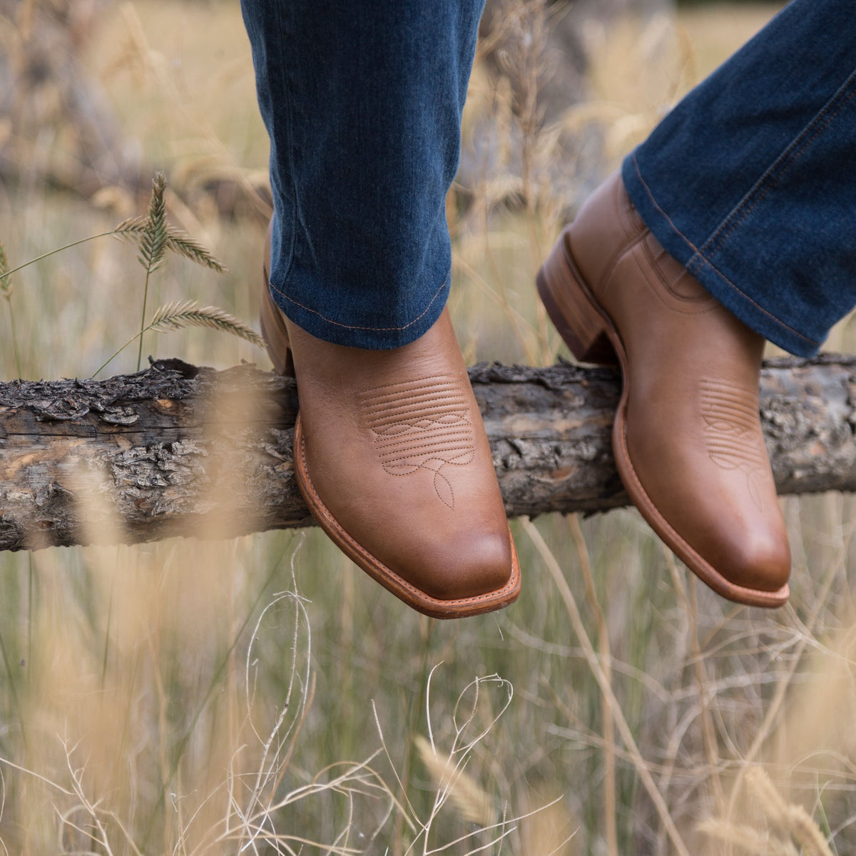 Men's Square Toe Cowboy Boots - Leather Western Boot | The Jackson